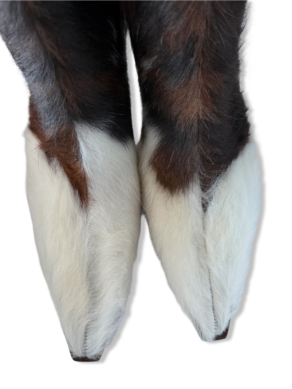 SCHUTZ Maryana Knee-High Boots Cowhide print fur high heels Revolve 9 - Picture 12 of 13